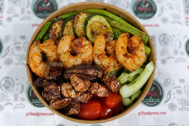 Protein/Power Up Bowl (Steak & Shrimp).