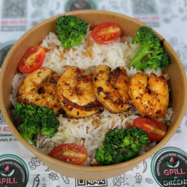 Grilled Shrimp w/House Salad - Catering (Min. 10 People).