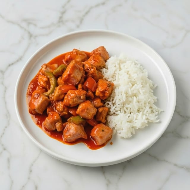 Chicken Dragon Sauce with Rice.