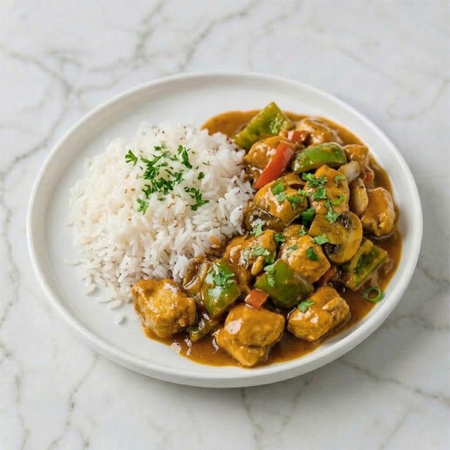 Chicken Spicy Curry Sauce.