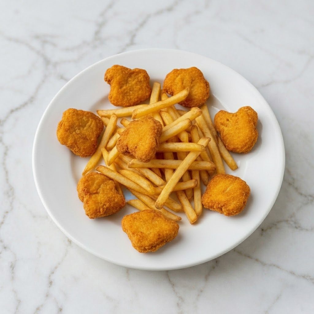 Chicken Nuggets With French Fries (8 Pcs).