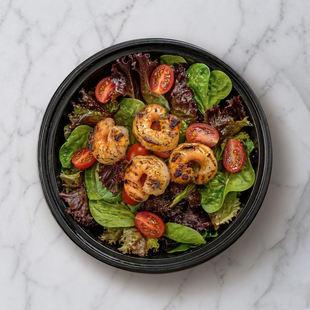 Grilled Shrimp with Rice or House Salad.